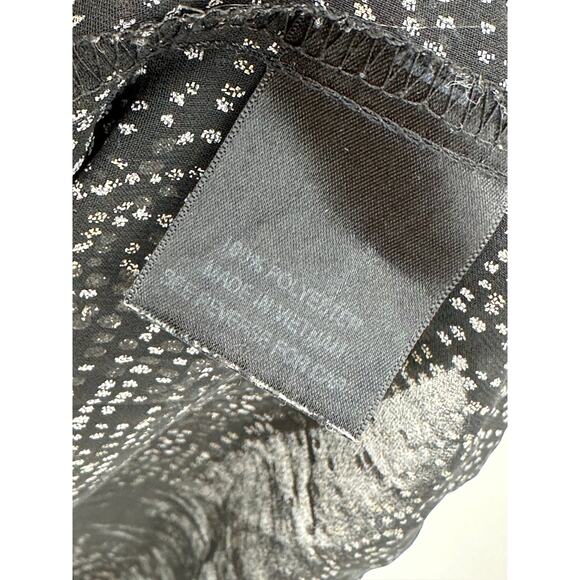 Patterson J Kincaid Top Women SMALL Black Sheer Printed Short Sleeve Scoop Neck - Picture 6 of 8